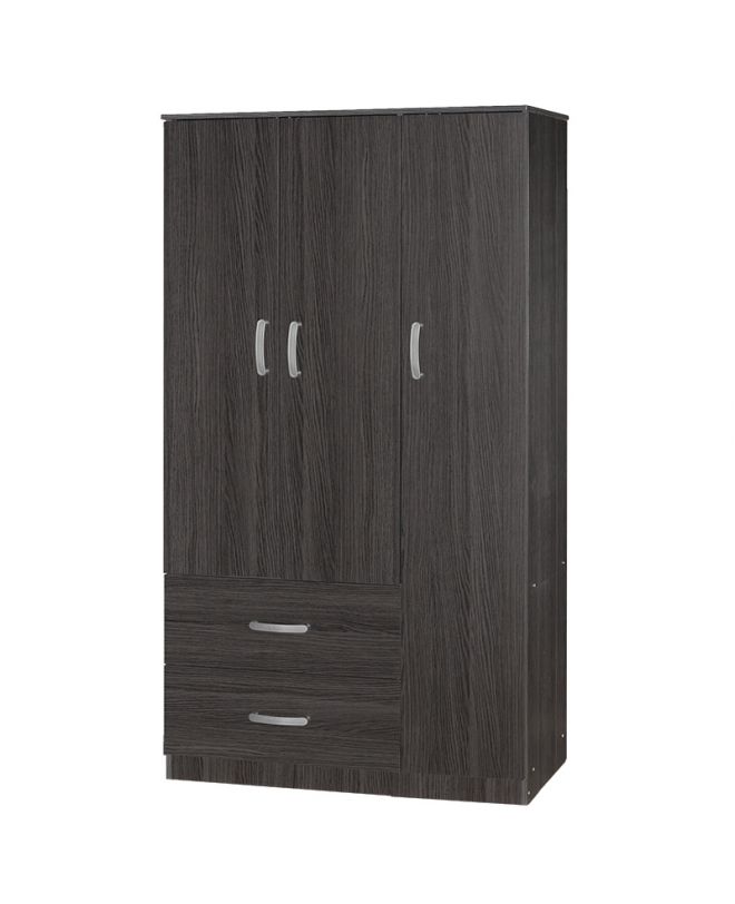 Ντουλάπα τρίφυλλη και πατάρι Zelia  wenge 90x42x240εκ.