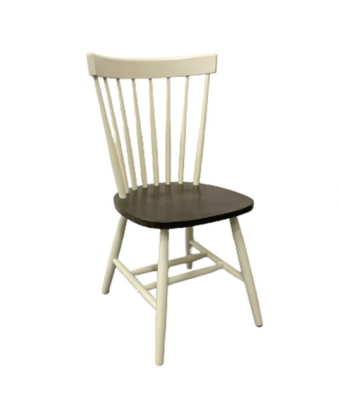 Καρέκλα Larus  φυσικό ξύλo rubberwood ανθρακί-λευκό 50x49x90εκ.