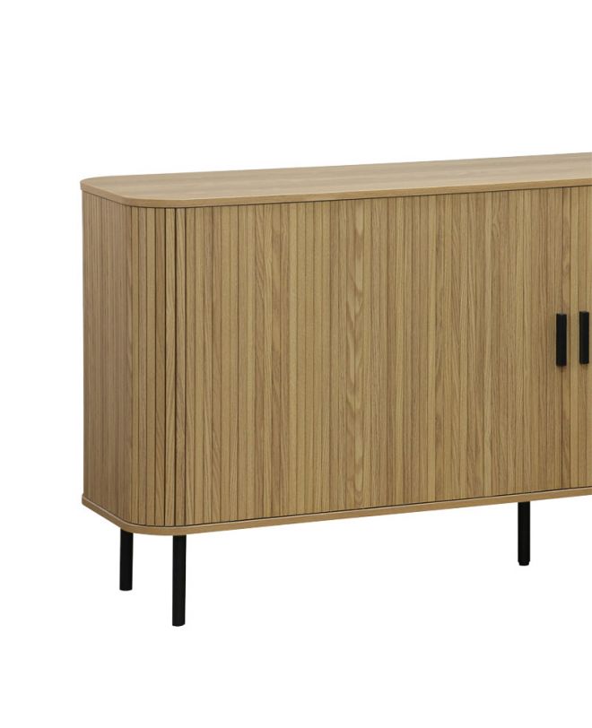 Μπουφές Scandi  MDF φυσικό με μεταλλικά μαύρα πόδια 170x45x80εκ