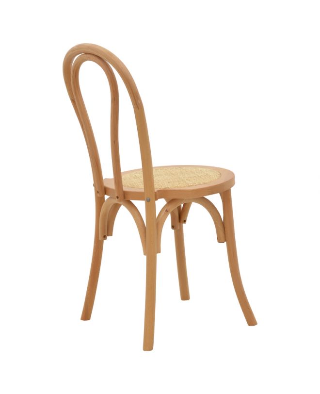 Καρέκλα Azhel  φυσικό ξύλο οξιάς-έδρα φυσικό rattan 41x50x89εκ