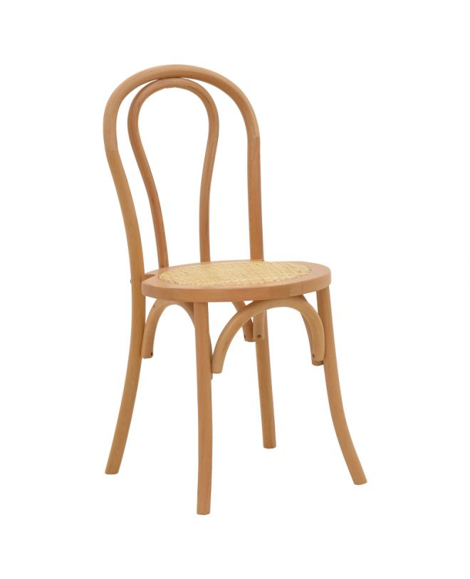 Καρέκλα Azhel  φυσικό ξύλο οξιάς-έδρα φυσικό rattan 41x50x89εκ