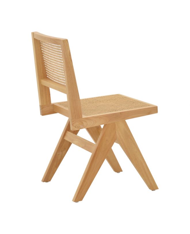 Καρέκλα Brenin  φυσικό rubberwood 45x56x82εκ