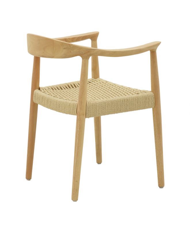 Πολυθρόνα Juvan  φυσικό rubberwood 64x53x77εκ