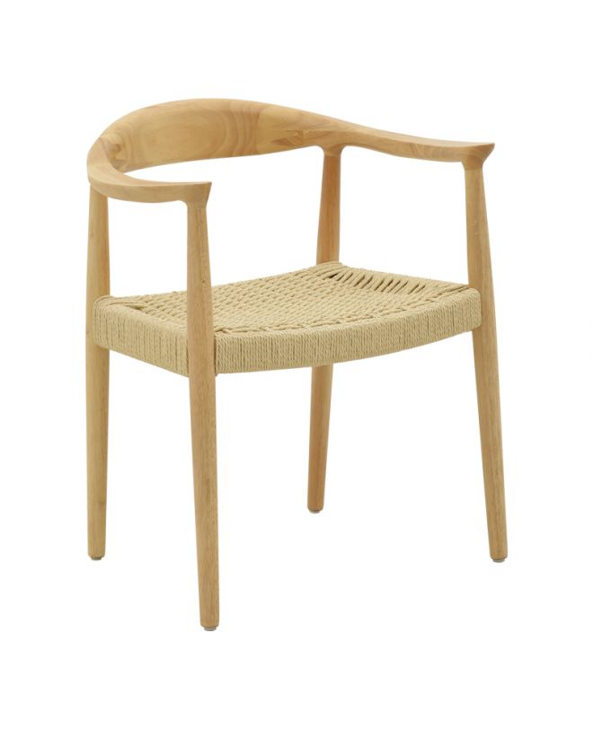 Πολυθρόνα Juvan  φυσικό rubberwood 64x53x77εκ