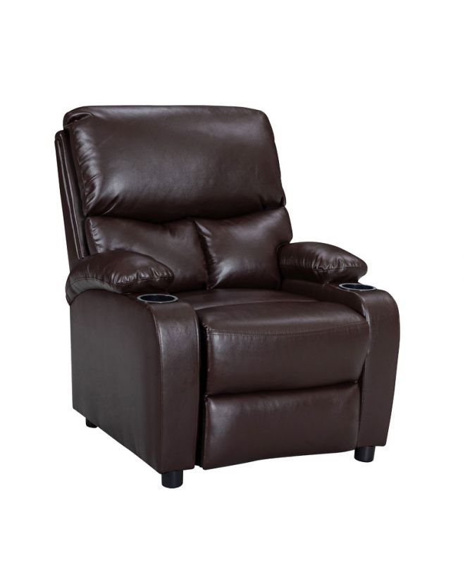 Πολυθρόνα relax με ποτηροθήκη Gartia   καφέ PU 79x94x102εκ
