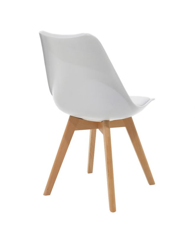 Καρέκλα Gaston  PP-PU λευκό-φυσικό πόδι 53.5x48.5x83εκ