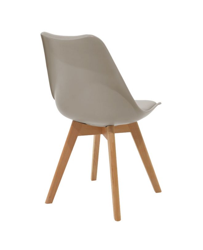 Καρέκλα Gaston  PP-PU γκρι-φυσικό πόδι 53.5x48.5x83εκ