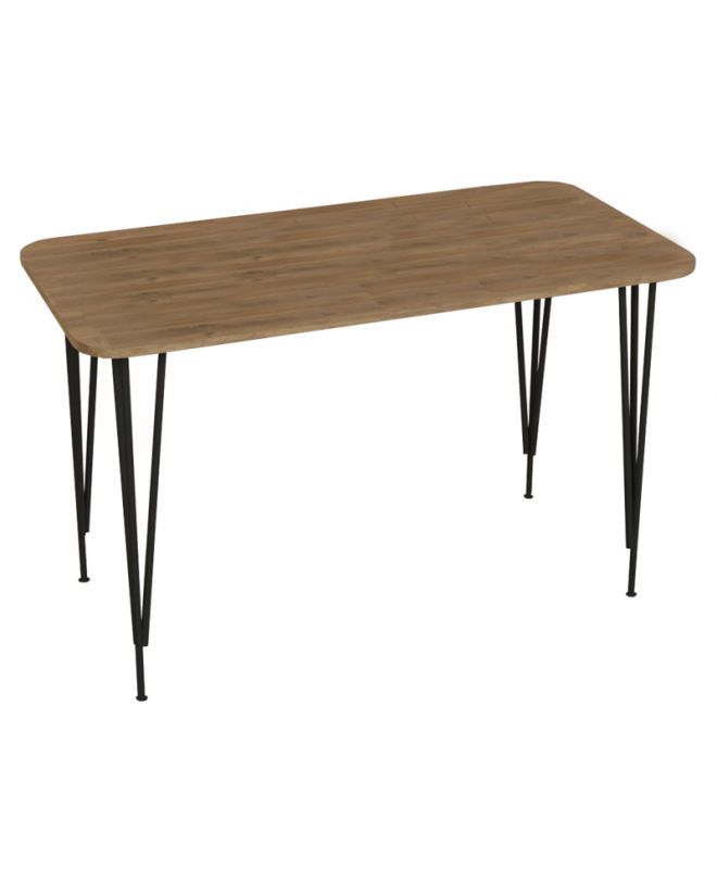Τραπέζι Polkan  oak μελαμίνης-μαύρο μέταλλο 120x60x73εκ