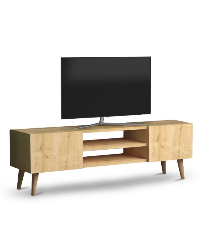 Έπιπλο τηλεόρασης Etna  από μελαμίνη χρώμα oak 120x30x40εκ.