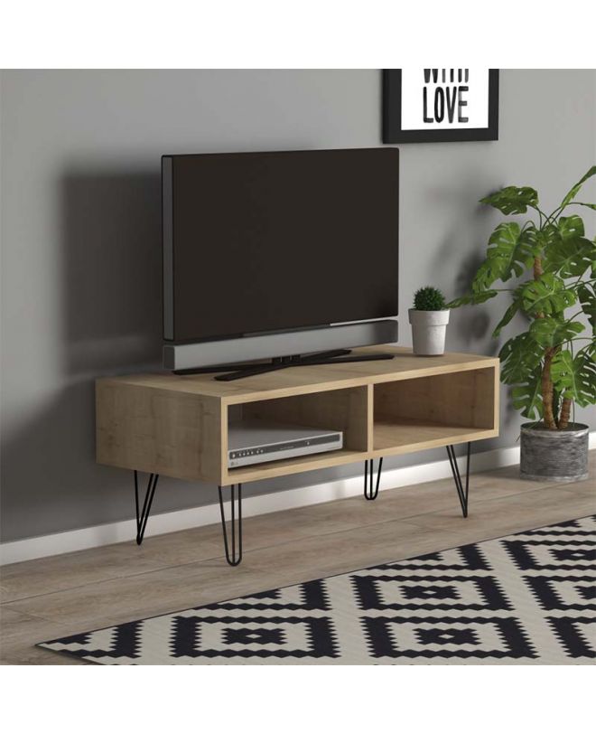 Έπιπλο τηλεόρασης Fiona  από μελαμίνη χρώμα oak 90x30x41εκ.