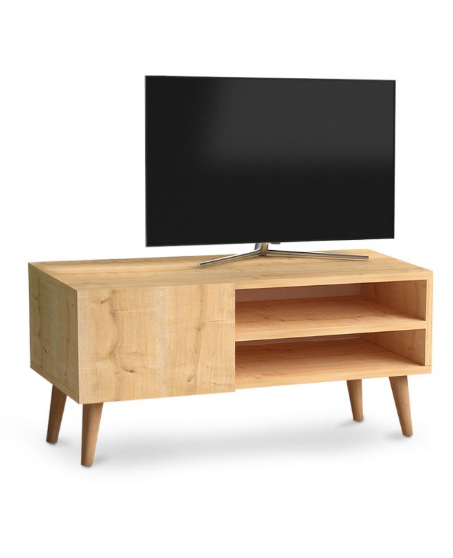Έπιπλο τηλεόρασης Porto  από μελαμίνη χρώμα oak 90x32x42εκ.