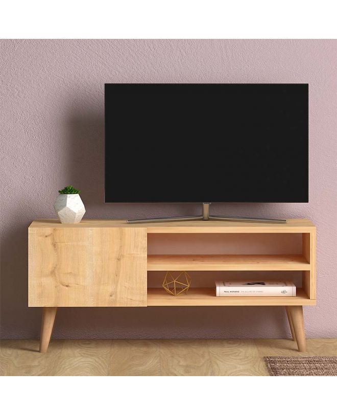 Έπιπλο τηλεόρασης Porto  από μελαμίνη χρώμα oak 90x32x42εκ.