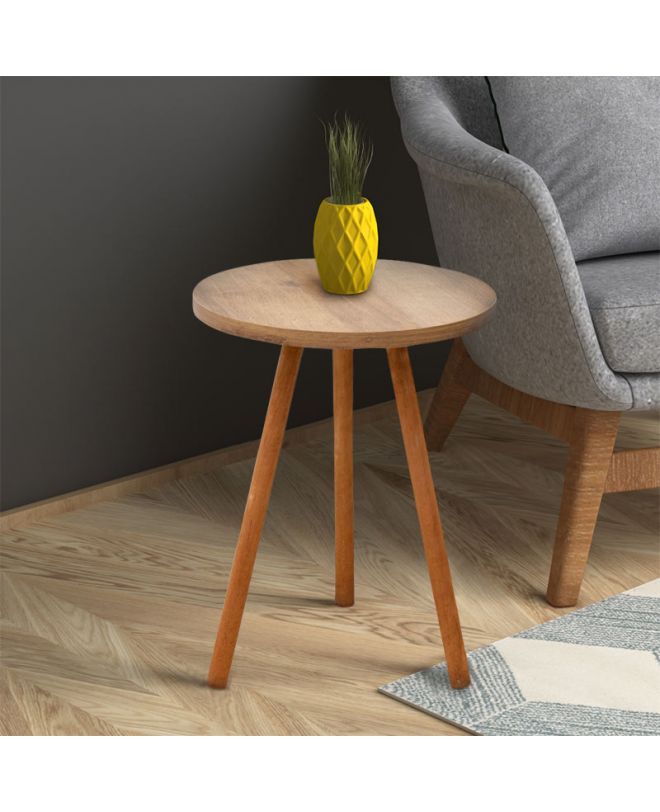 Βοηθητικό τραπεζάκι Roma  από μελαμίνη χρώμα pine oak 33,5x33,5x46εκ.