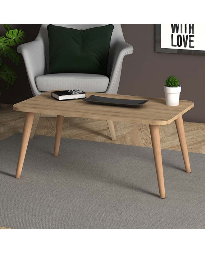 Τραπεζάκι σαλονιού Soul  από μελαμίνη χρώμα oak 90x55x41εκ.