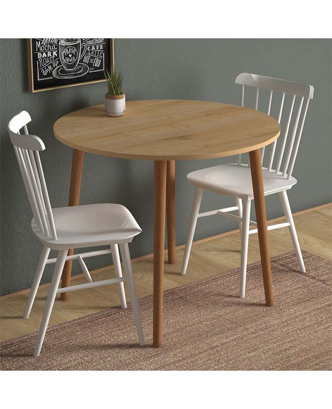 Τραπέζι Cruz  από μελαμίνη χρώμα oak 92x92x75εκ.
