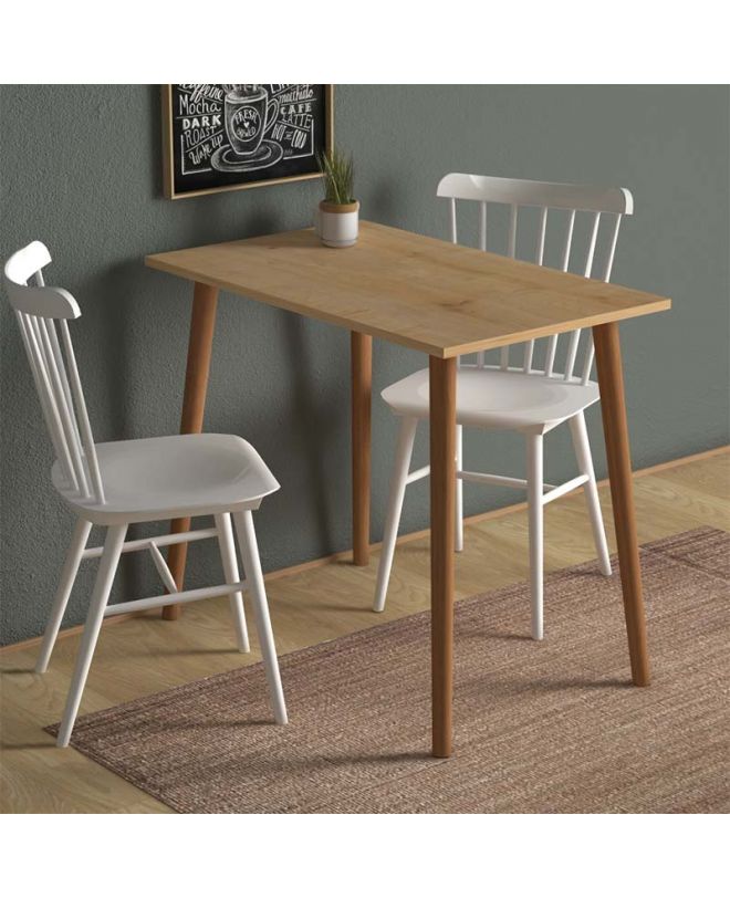 Τραπέζι Fiona  από μελαμίνη χρώμα oak 90x55x75εκ.