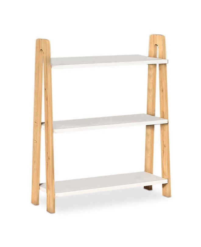 Βιβλιοθήκη Como  από μελαμίνη χρώμα λευκό - oak 63x22x80εκ.