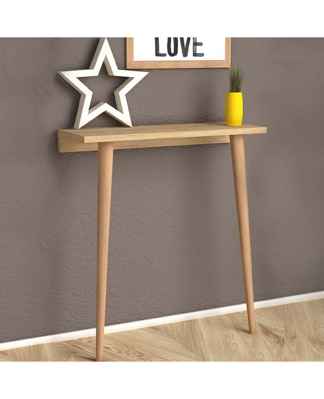 Κονσόλα επιτοίχια Fiona  από μελαμίνη χρώμα oak 60x22x73εκ.