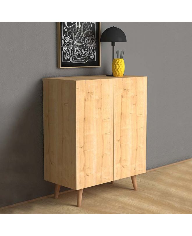 Παπουτσοθήκη μελαμίνης Luce  12 ζευγών χρώμα oak 70x35x85εκ.