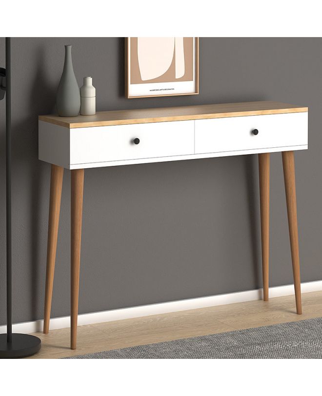 Κονσόλα μελαμίνης Alis  χρώμα pine white 110x29x88εκ.