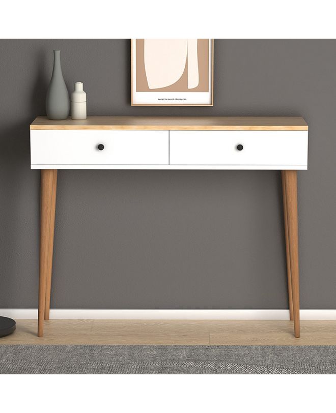 Κονσόλα μελαμίνης Alis  χρώμα pine white 110x29x88εκ.