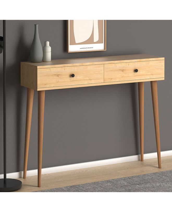 Κονσόλα μελαμίνης Alis  χρώμα oak 110x29x88εκ.