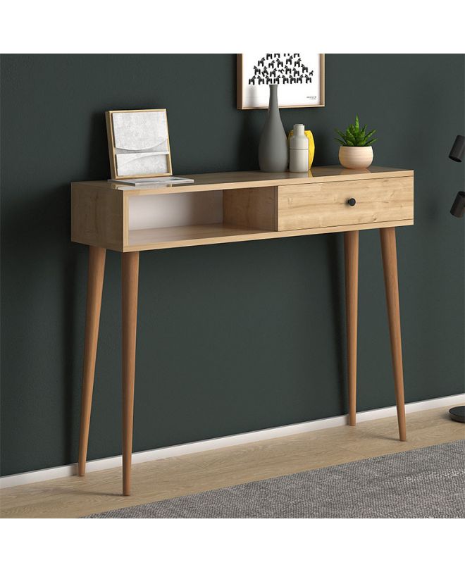 Κονσόλα μελαμίνης Napoli  χρώμα oak 90x29x88εκ.