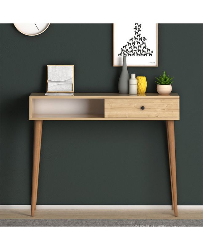 Κονσόλα μελαμίνης Napoli  χρώμα oak 90x29x88εκ.