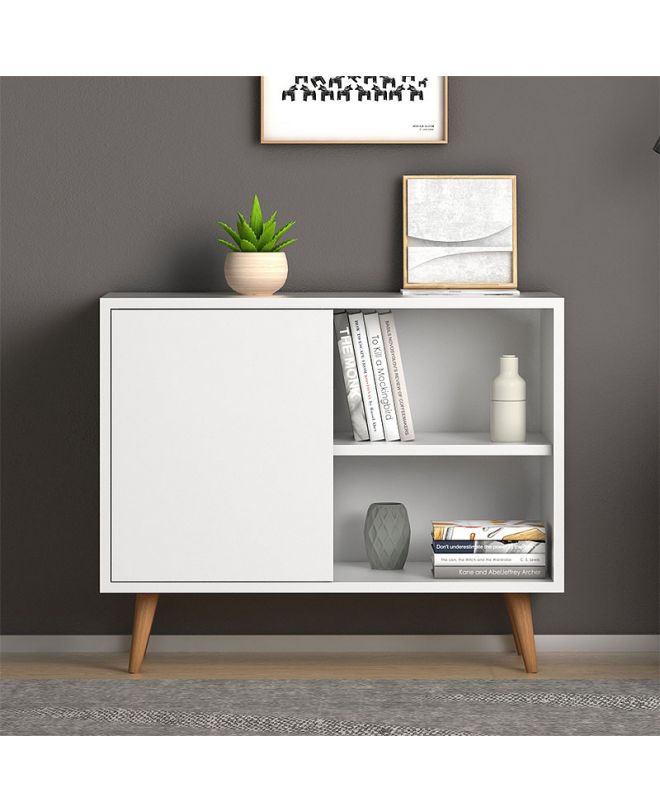 Κονσόλα - μπουφές μελαμίνης Luce  χρώμα λευκό 80x35x66εκ.