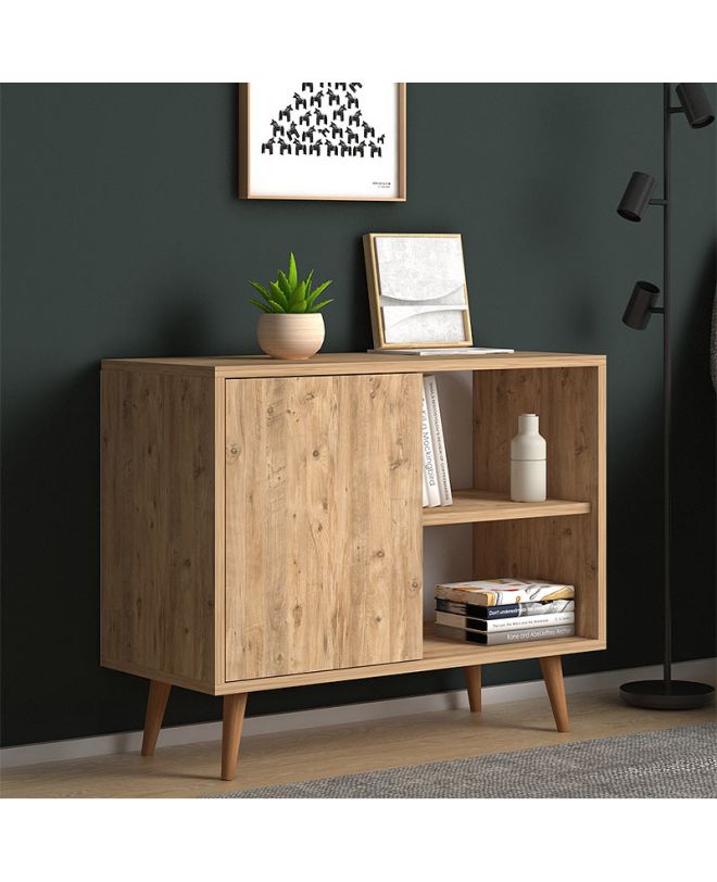 Κονσόλα - μπουφές μελαμίνης Luce  χρώμα pine 80x35x66εκ.