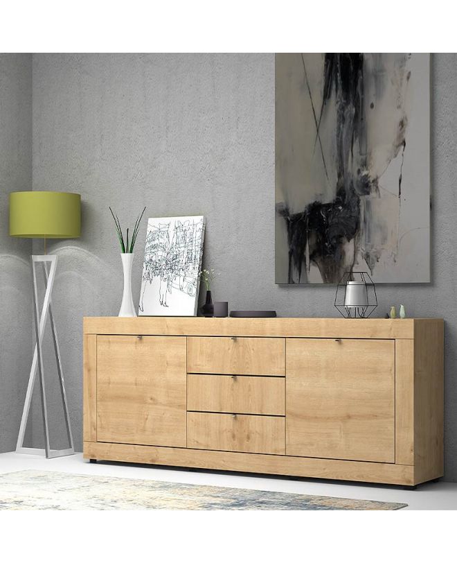 Μπουφές μελαμίνης Ocean  χρώμα sonoma 210x45x86εκ.
