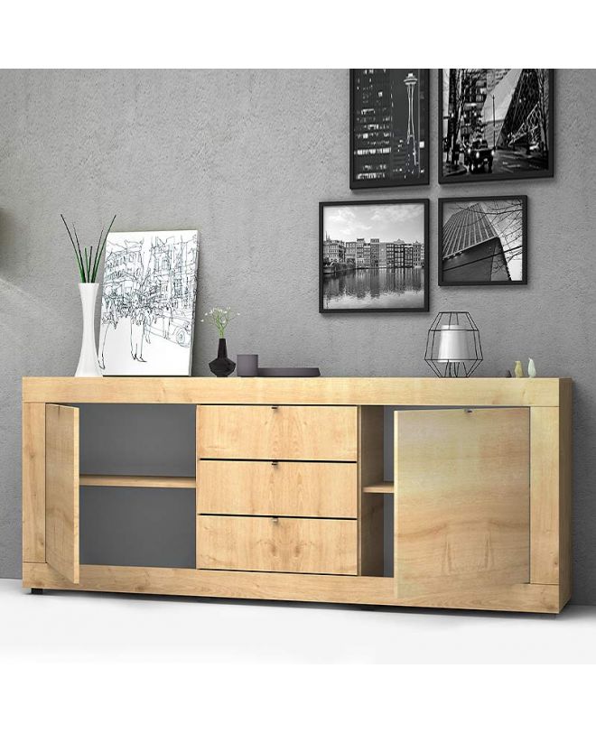 Μπουφές μελαμίνης Ocean  χρώμα sonoma 210x45x86εκ.