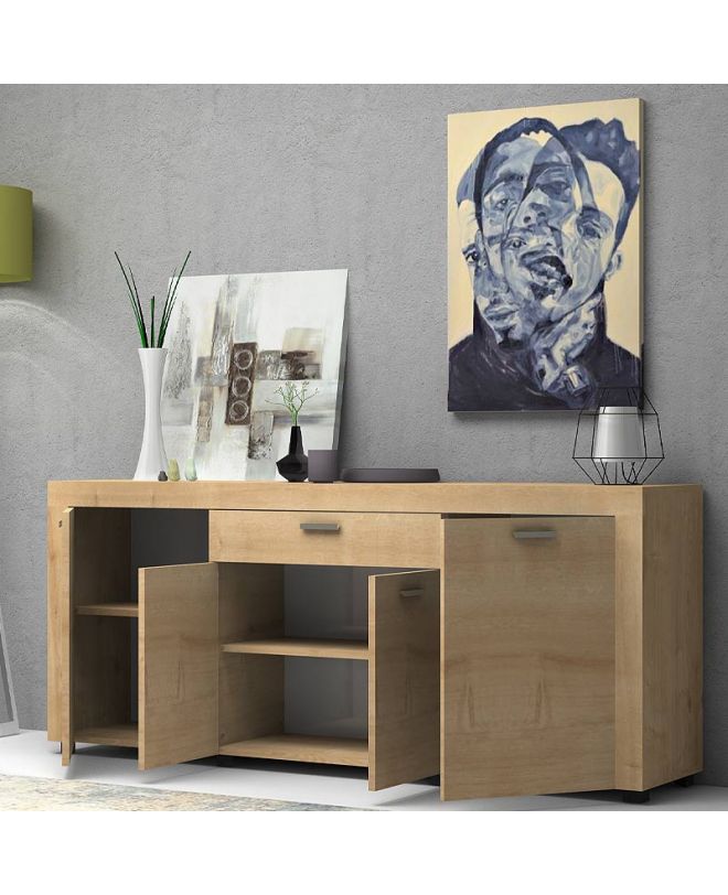 Μπουφές μελαμίνης Joseph  χρώμα sonoma 177x40x76εκ.