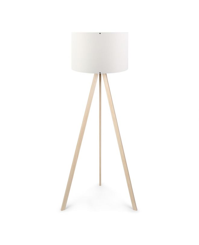 Φωτιστικό δαπέδου Rosling  Mdf/ύφασμα Pvc χρώμα φυσικό/λευκό 38x21x140εκ.
