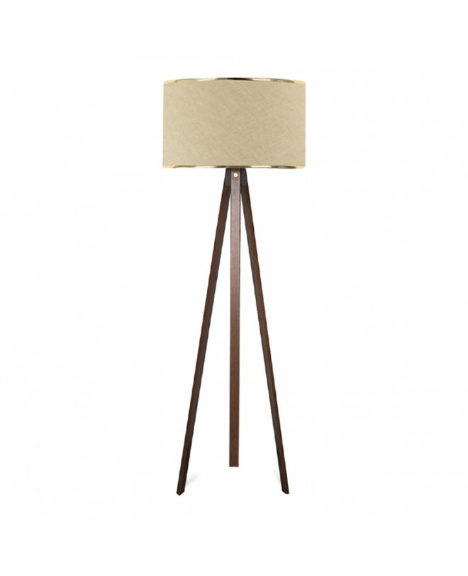 Φωτιστικό δαπέδου Rosling  Mdf/ύφασμα Pvc χρώμα καρυδί/μπεζ 38x21x140εκ.
