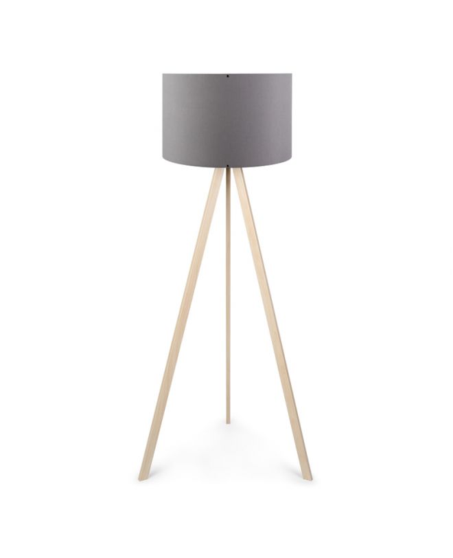 Φωτιστικό δαπέδου Rosling  Mdf/ύφασμα Pvc χρώμα φυσικό/ανθρακί 38x21x140εκ.