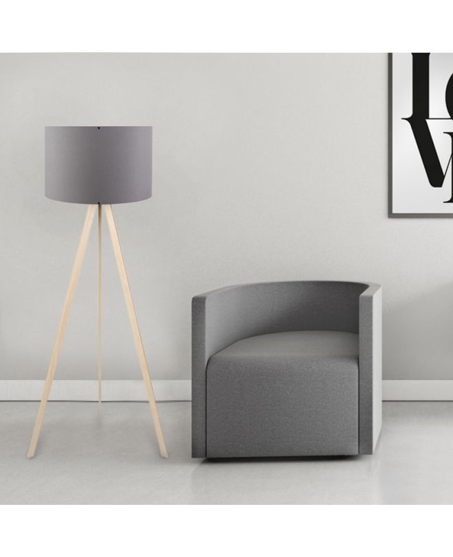Φωτιστικό δαπέδου Rosling  Mdf/ύφασμα Pvc χρώμα φυσικό/ανθρακί 38x21x140εκ.