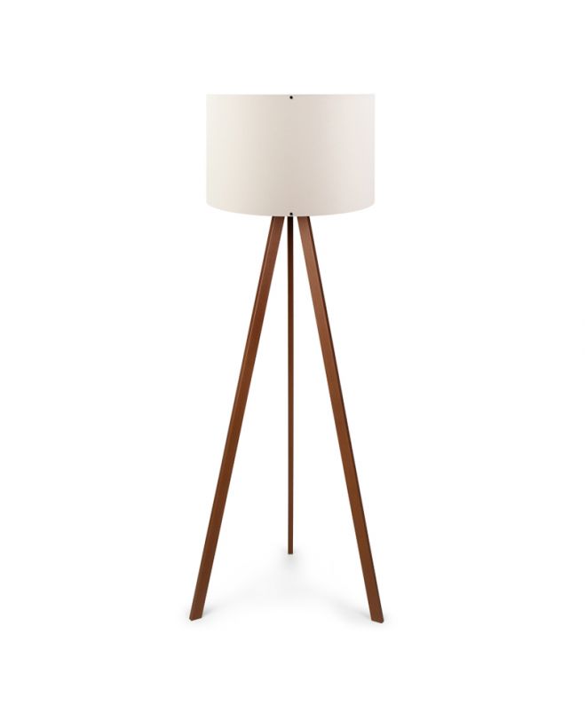 Φωτιστικό δαπέδου Rosling  Mdf/ύφασμα Pvc χρώμα καρυδί/μπεζ 38x21x140εκ.