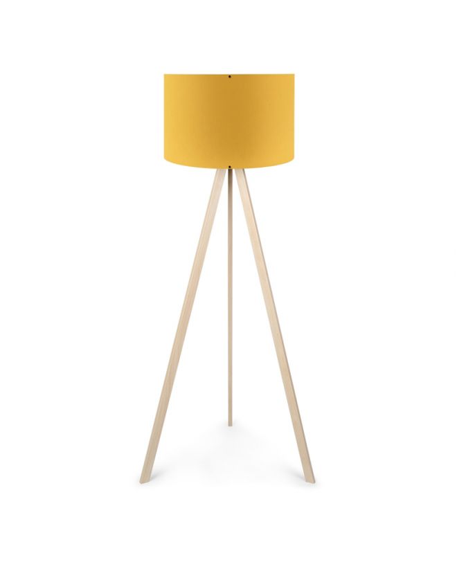 Φωτιστικό δαπέδου Rosling  Mdf/ύφασμα Pvc χρώμα φυσικό/κροκί 38x21x140εκ.