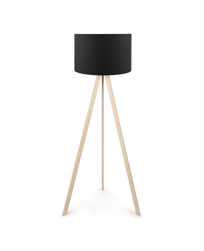 Φωτιστικό δαπέδου Rosling  Mdf/ύφασμα Pvc χρώμα φυσικό/μαύρο 38x21x140εκ.