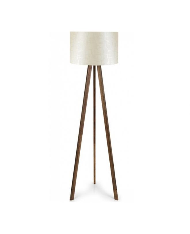 Φωτιστικό δαπέδου Rosling  Mdf/ύφασμα Pvc χρώμα καρυδί/μπεζ 38x21x140εκ.