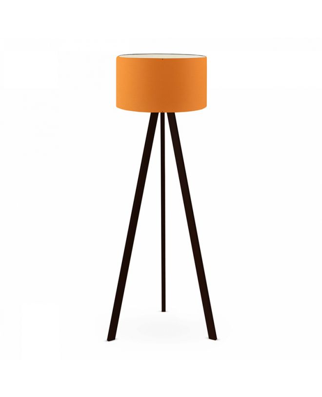 Φωτιστικό δαπέδου Rosling  Mdf/ύφασμα Pvc χρώμα μαύρο/πορτοκαλί 38x21x140εκ.