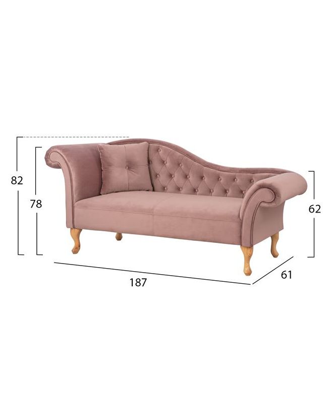 ΑΝΑΚΛΙΝΔΡΟ T.CHESTERFIELD ΣΑΠΙΟ ΜΗΛΟ ΒΕΛΟΥΔΟ NIOVI HM3007.05 ΑΡ.ΜΠΡΑΤΣO 187x61x82Yεκ