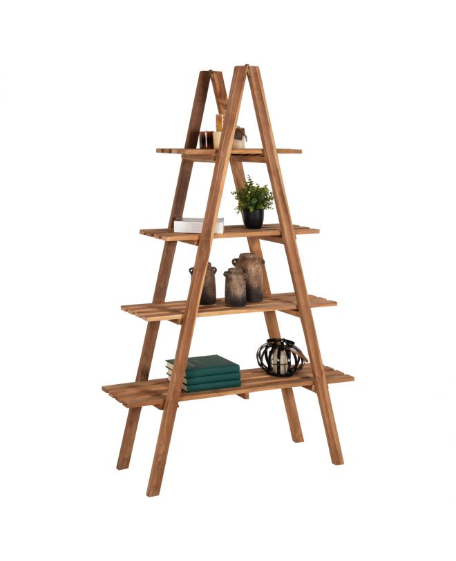 ΒΙΒΛΙΟΘΗΚΗ STAM HM7895 TEAK ΞΥΛΟ ΣΕ ΦΥΣΙΚΟ ΧΡΩΜΑ 120x33x180Y εκ.