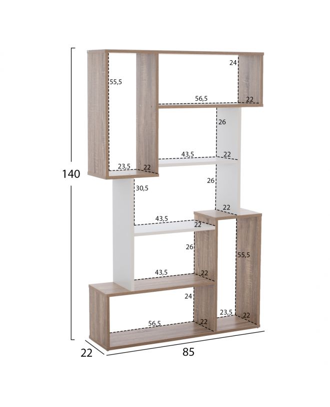 ΒΙΒΛΙΟΘΗΚΗ SHAY HM8768.01 85X22X140 ΛΕΥΚΟ