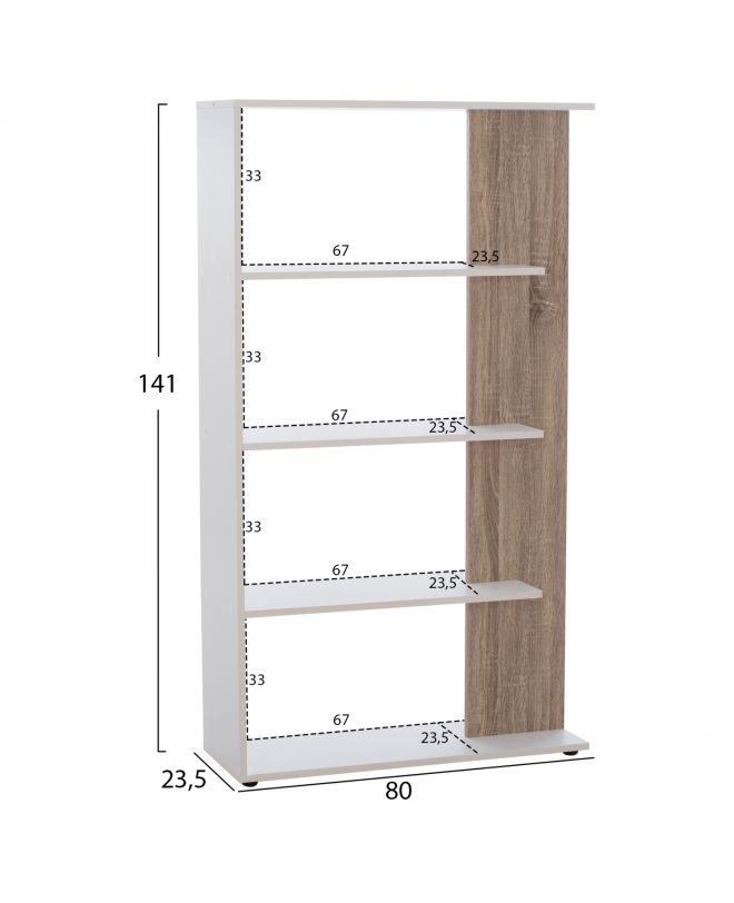 ΒΙΒΛΙΟΘΗΚΗ HARVEY HM8770 80X23X141 ΛΕΥΚΟ
