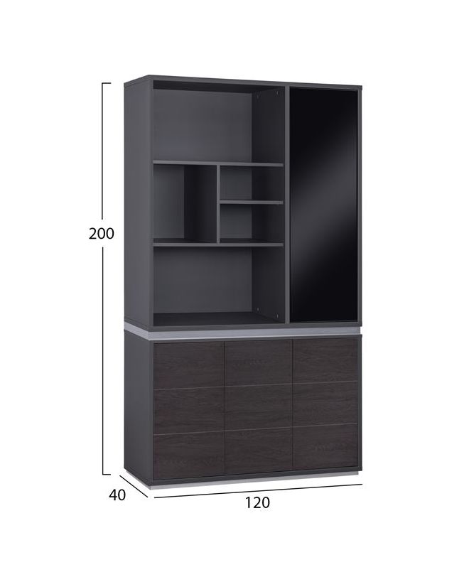 ΒΙΒΛΙΟΘΗΚΗ ΓΡΑΦΕΙΟΥ ΕΠΑΓΓΕΛΜΑΤΙΚΗ ROSEWOOD HM2091R 120Χ40Χ200Υ εκ.