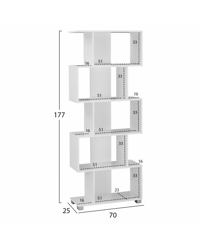 ΒΙΒΛΙΟΘΗΚΗ ΜΕΛΑΜΙΝΗΣ HM2385.04 ΛΕΥΚΗ 70x25x177 εκ.