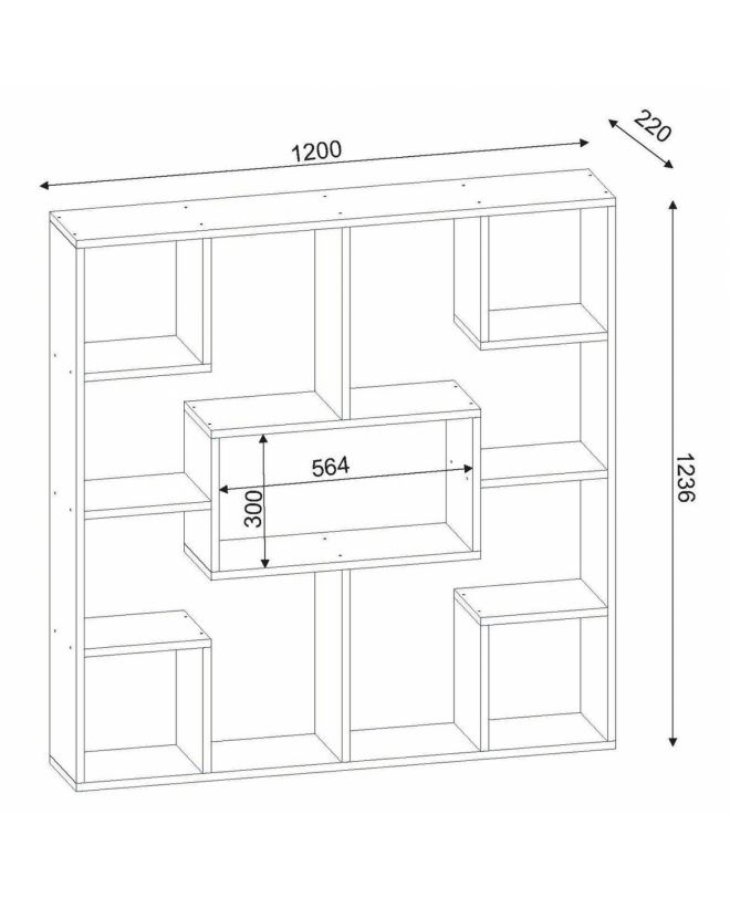 ΒΙΒΛΙΟΘΗΚΗ YOLANTHE ΜΕΛΑΜΙΝΗΣ HM9029.01 ΛΕΥΚΗ 120x22x123,6Υ εκ.