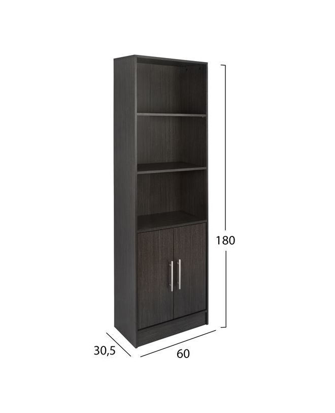ΒΙΒΛΙΟΘΗΚΗ ΜΕΛΑΜΙΝΗΣ HM2027.01 ZEBRANO 60X30X180 εκ.